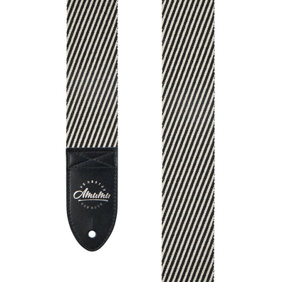 AMUMU Black White Tweed  Guitar Strap -CO28W-BW